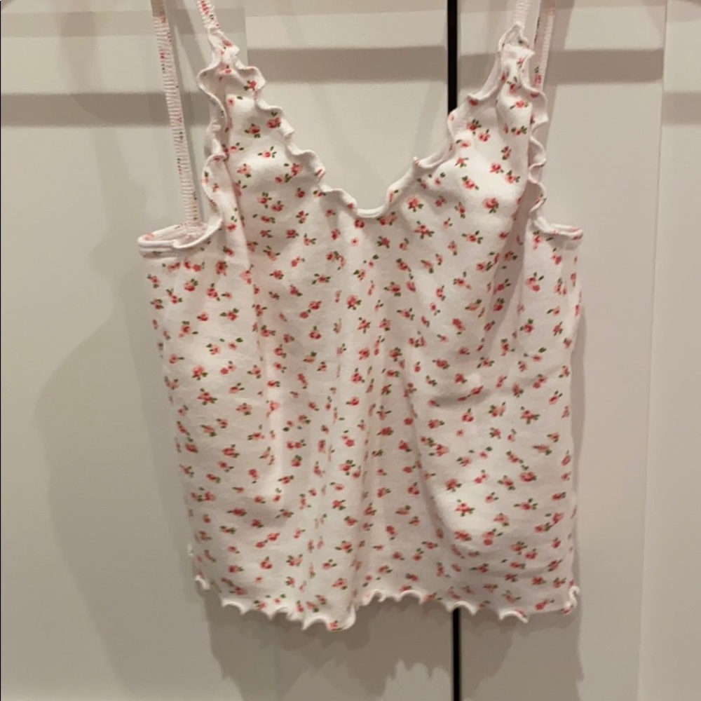 Pink Flowered Brandy Tank